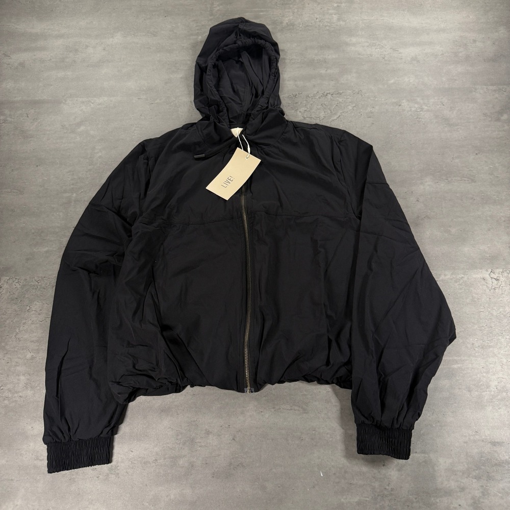 LIVE! Activewear Jacket Small Air Vast Balloon Noir Black Full Zip Hooded Brazil